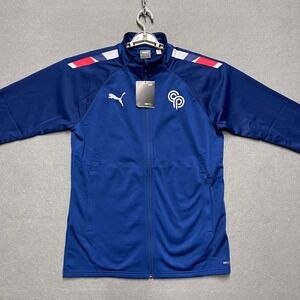 Christian Pulisic Track Jacket Mens Medium Blue Puma DryCell Soccer Full Zip